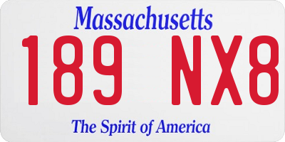 MA license plate 189NX8