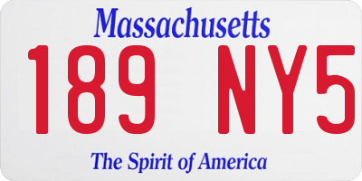 MA license plate 189NY5