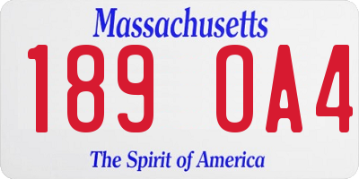 MA license plate 189OA4