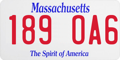 MA license plate 189OA6