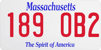 MA license plate 189OB2