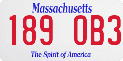 MA license plate 189OB3