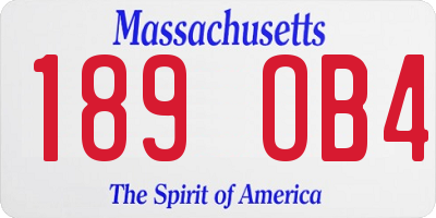 MA license plate 189OB4