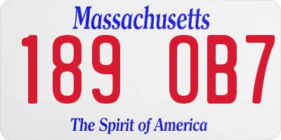 MA license plate 189OB7