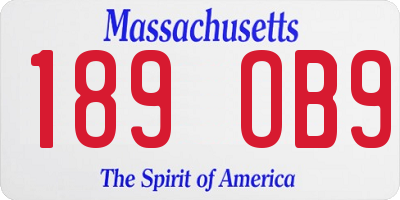 MA license plate 189OB9