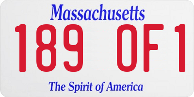 MA license plate 189OF1