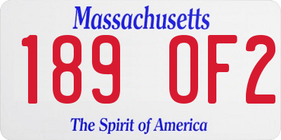 MA license plate 189OF2