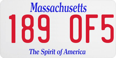 MA license plate 189OF5