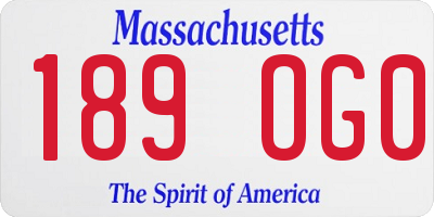 MA license plate 189OG0