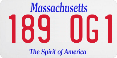 MA license plate 189OG1