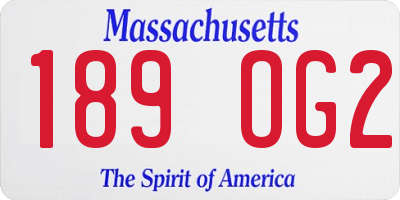 MA license plate 189OG2