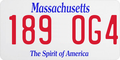 MA license plate 189OG4