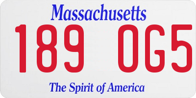 MA license plate 189OG5