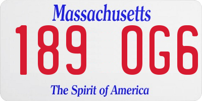 MA license plate 189OG6