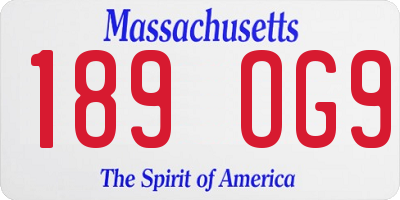 MA license plate 189OG9