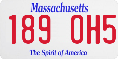 MA license plate 189OH5