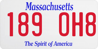 MA license plate 189OH8