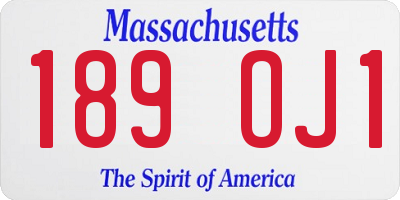MA license plate 189OJ1