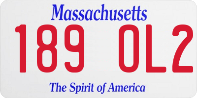 MA license plate 189OL2
