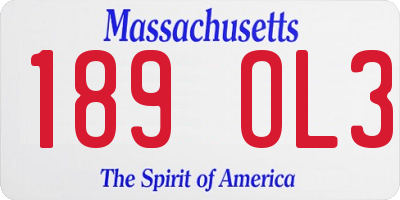 MA license plate 189OL3