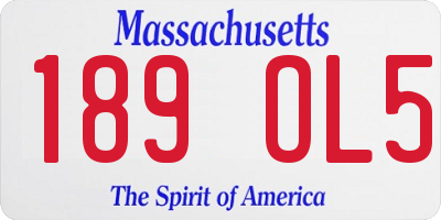 MA license plate 189OL5