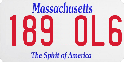 MA license plate 189OL6
