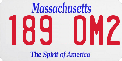 MA license plate 189OM2