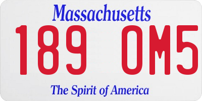 MA license plate 189OM5