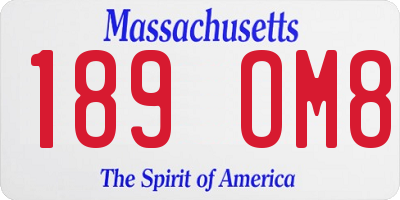 MA license plate 189OM8
