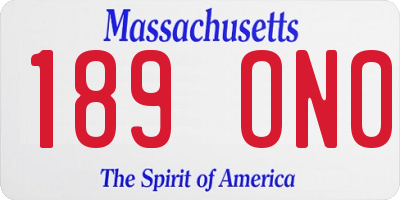 MA license plate 189ON0