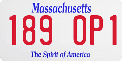 MA license plate 189OP1