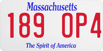 MA license plate 189OP4
