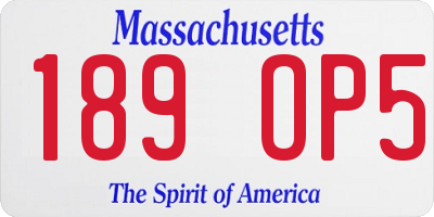 MA license plate 189OP5