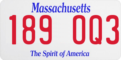 MA license plate 189OQ3