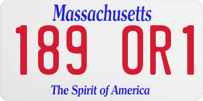 MA license plate 189OR1
