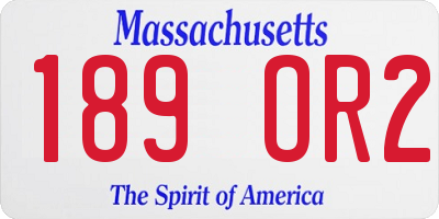 MA license plate 189OR2