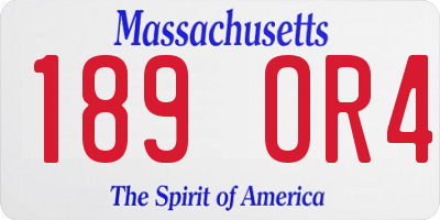 MA license plate 189OR4