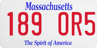 MA license plate 189OR5