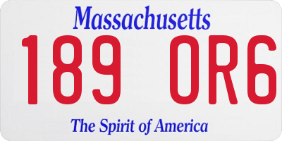 MA license plate 189OR6