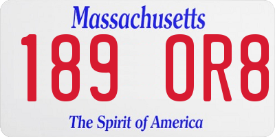 MA license plate 189OR8
