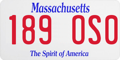 MA license plate 189OS0