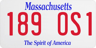 MA license plate 189OS1