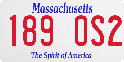 MA license plate 189OS2