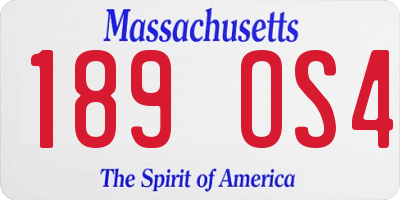 MA license plate 189OS4