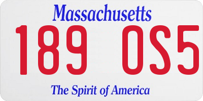MA license plate 189OS5
