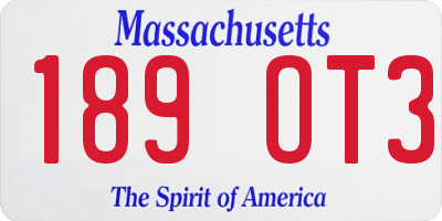 MA license plate 189OT3