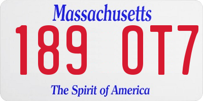 MA license plate 189OT7