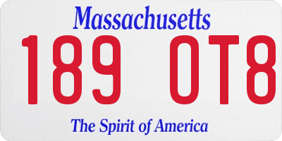 MA license plate 189OT8