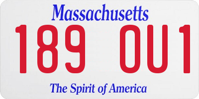 MA license plate 189OU1