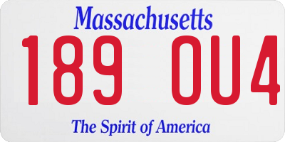 MA license plate 189OU4